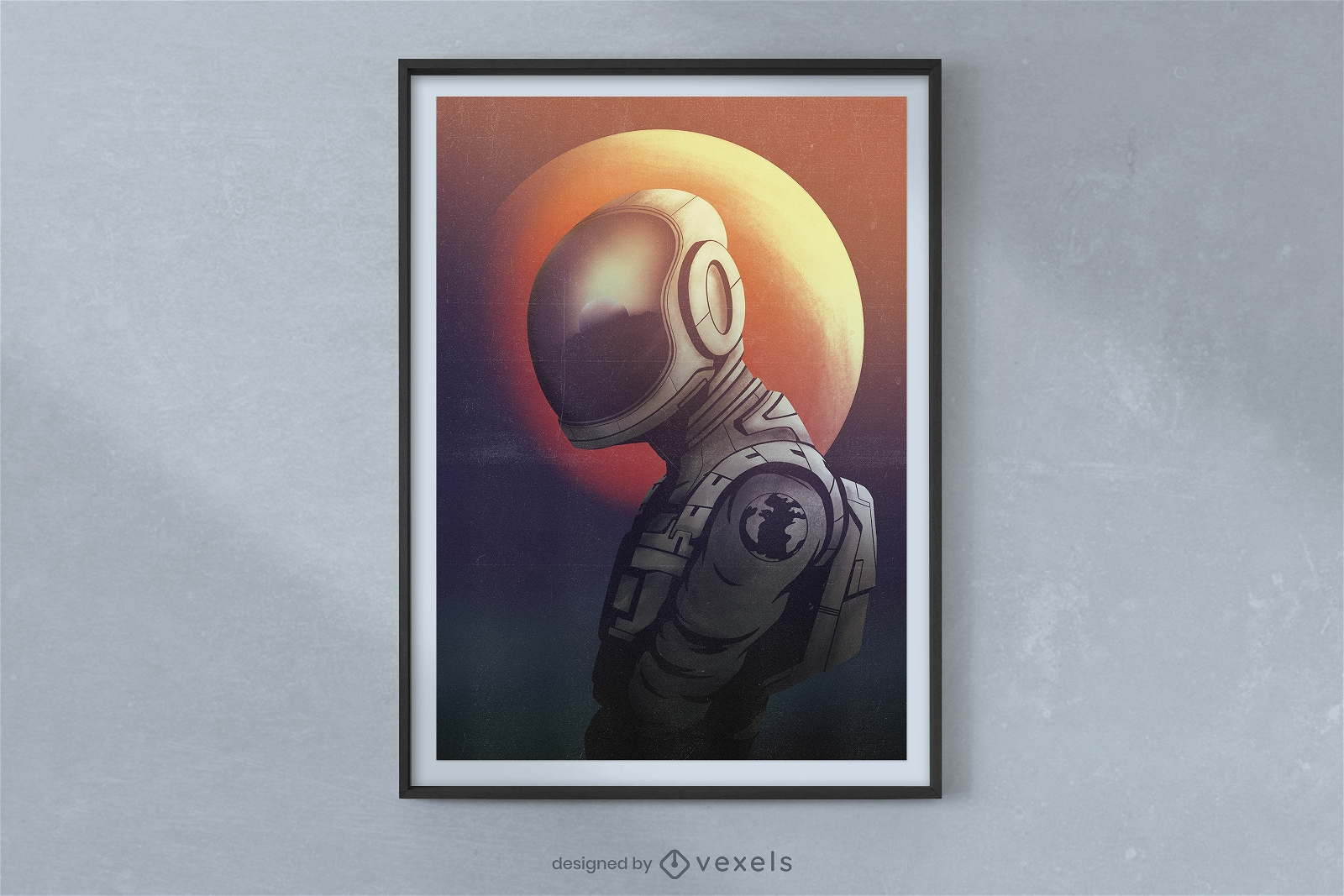 Diseño de cartel de astronauta realista.