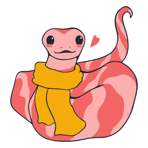 Lindo personaje de bufanda de serpiente Diseño PNG