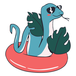 Lindo personaje de vacaciones de serpiente Diseño PNG
