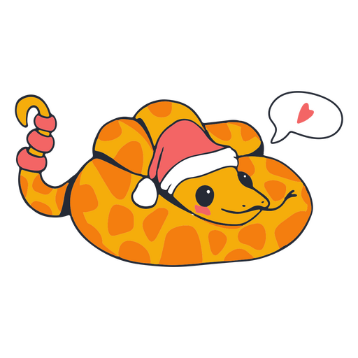 Cute snake christmas character PNG Design