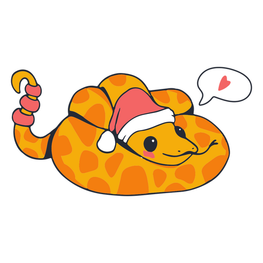 Lindo personaje navideño de serpiente Diseño PNG