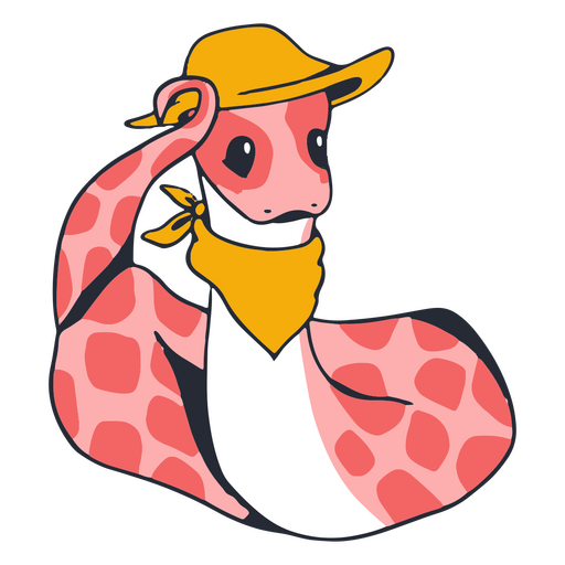 Cute snake cowboy character PNG Design