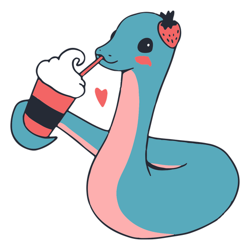 Cute snake strawberry character PNG Design