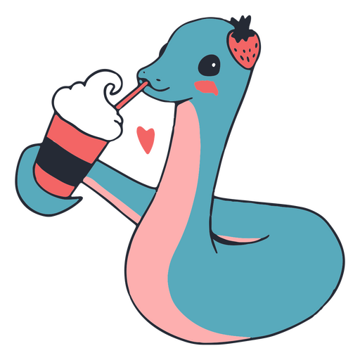 Personagem de morango cobra fofa Desenho PNG