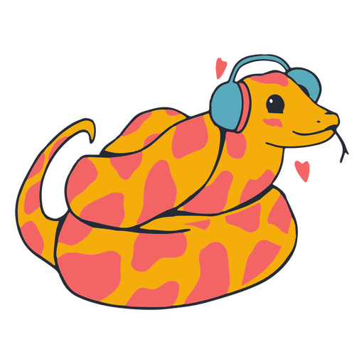 Lindo personaje de música de serpiente Diseño PNG