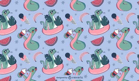 Cute summer snake pattern design