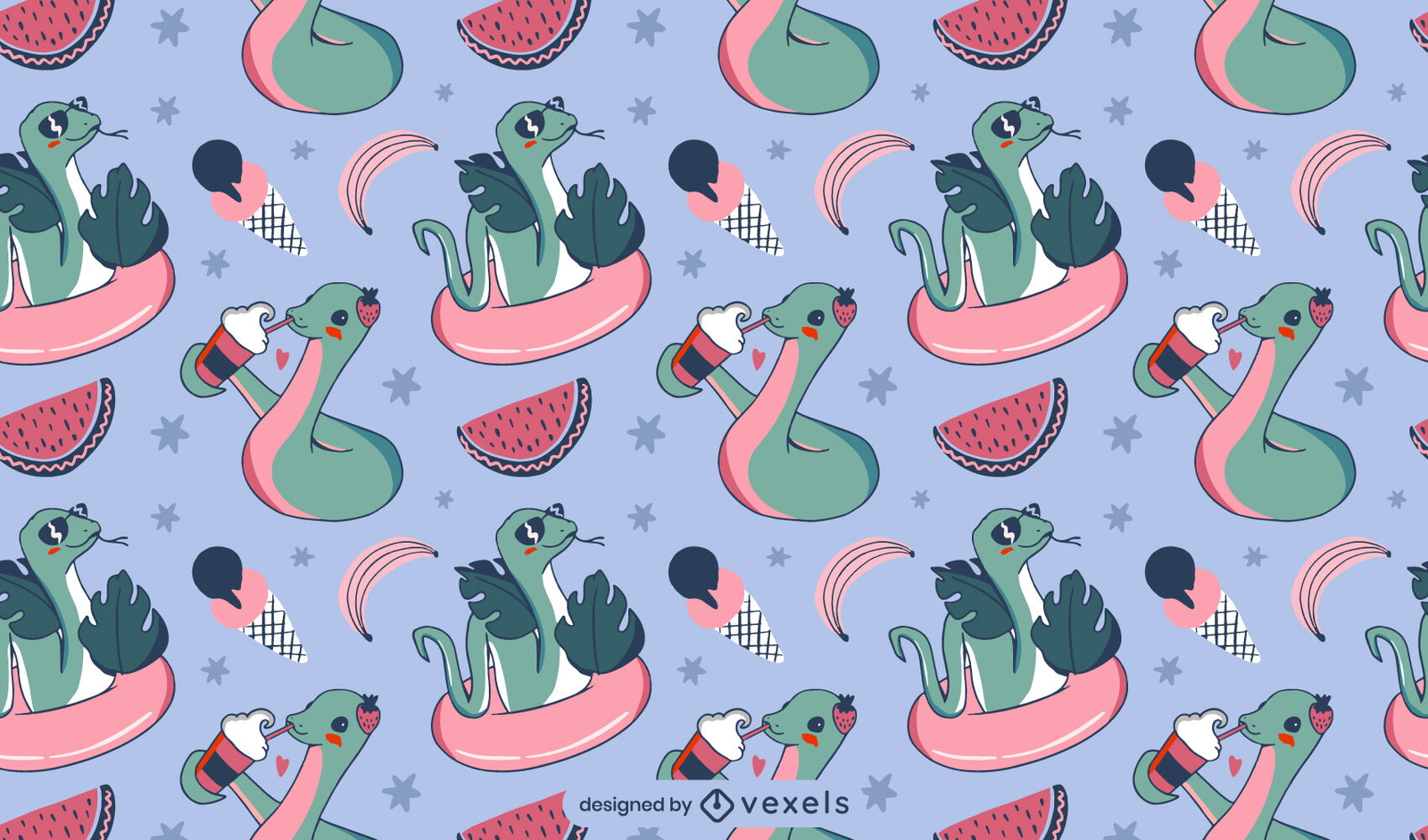 Lindo diseño de patrón de serpiente de verano