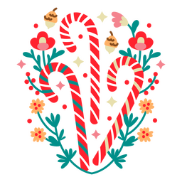 Three canes of peppermint candy PNG Design
