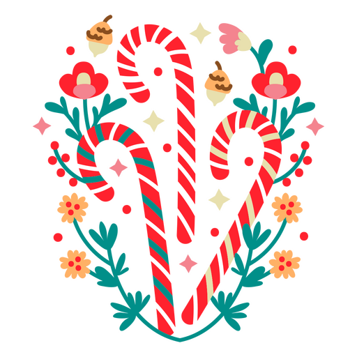 Three canes of peppermint candy PNG Design