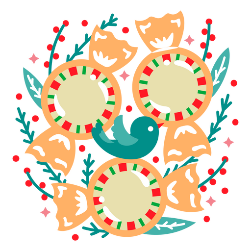 Três doces de hortelã-pimenta no Natal Desenho PNG