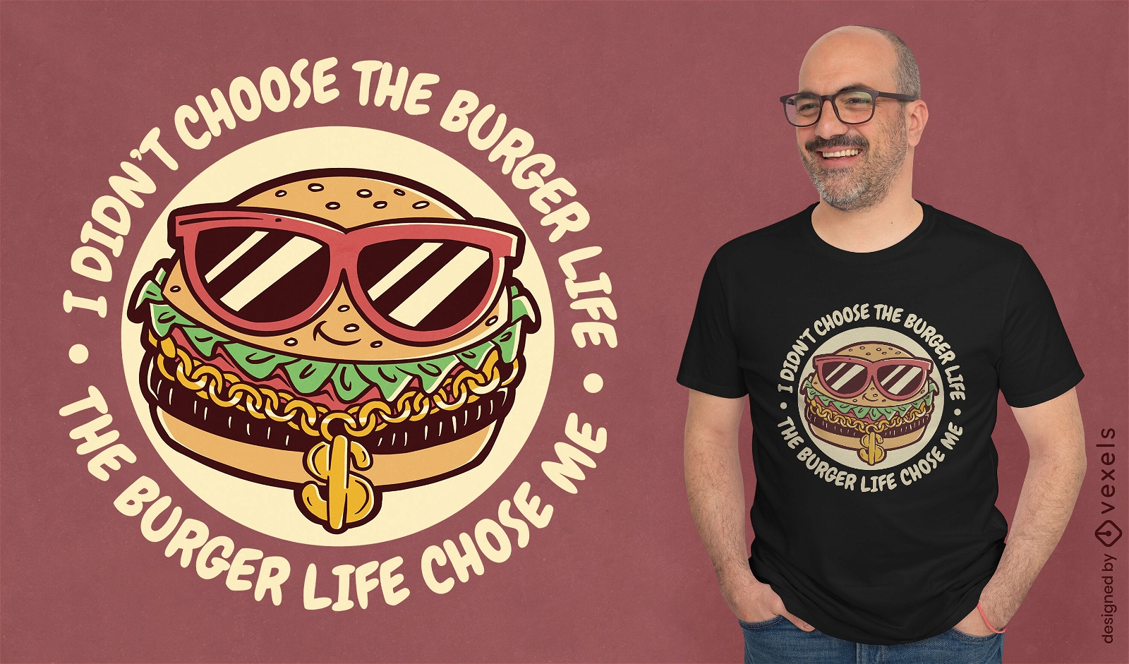 Design de camiseta com citação de hambúrguer de gângster