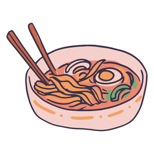 Ramen doodle soup PNG Design