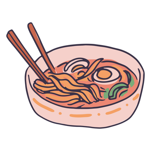 Sopa de garabatos de ramen Diseño PNG