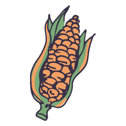 Kornähre mit grünen Blättern PNG-Design