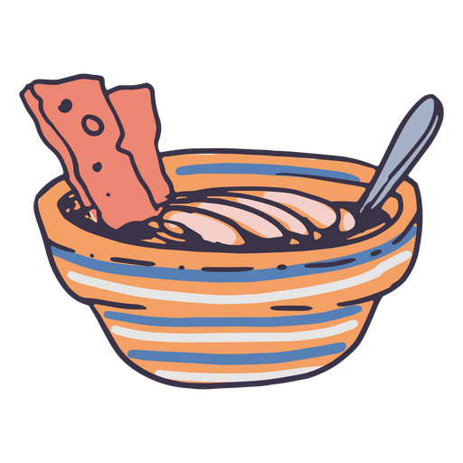 Bowl of delicious soup PNG Design