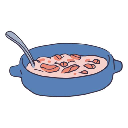 Eine Schüssel Suppe mit knusprigen Croutons. PNG-Design