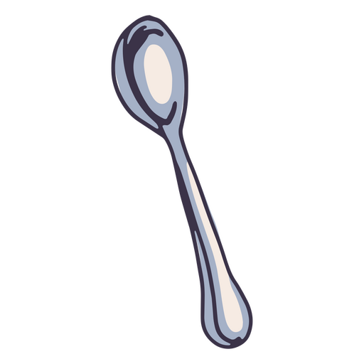 Una cuchara de plata para tomar sopa. Diseño PNG