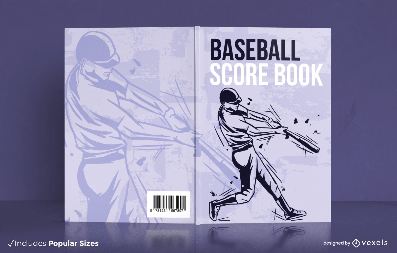 Baseball score book cover design