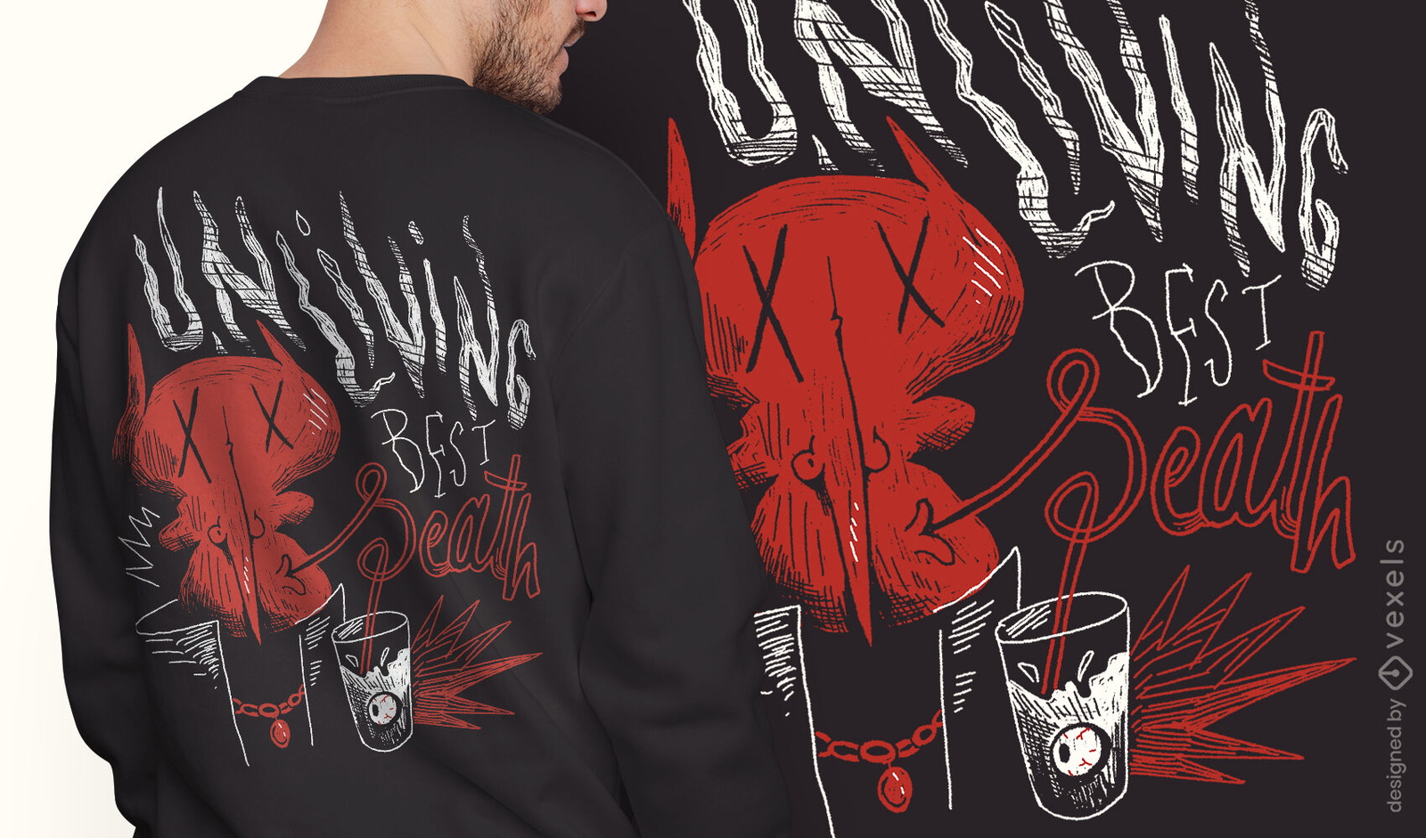 Unliving mejor diseño de camiseta de la vida después de la muerte