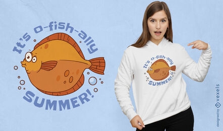 Sommer-Fisch-Wortspiel-T-Shirt-Design