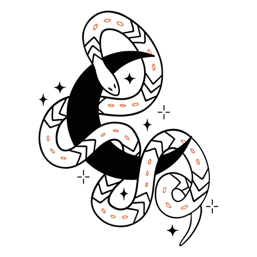 Esoterischer Schlangenmond PNG-Design