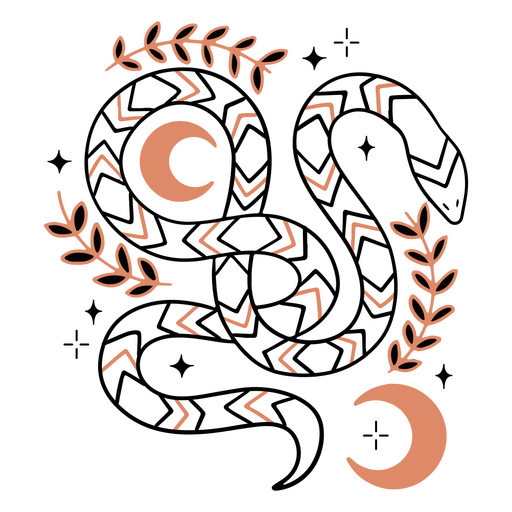 Esoterische Schlangenmonde PNG-Design