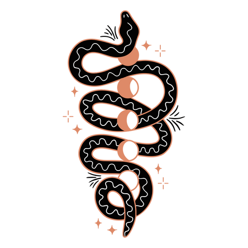 Esoteric snake moon stages PNG Design