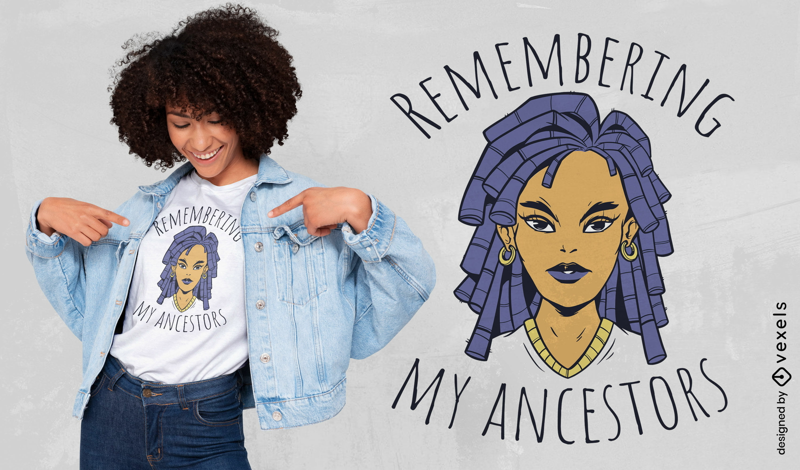 Diseño de camiseta de cita de antepasados de historia negra