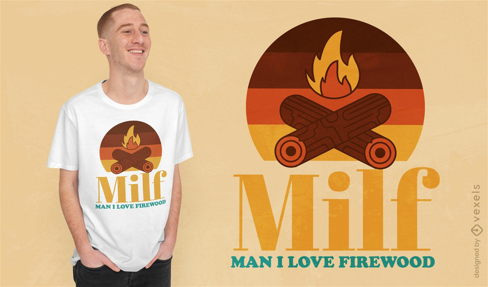 Ich liebe Brennholz-MILF-T-Shirt-Design