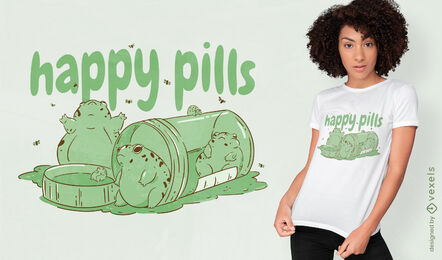 Frog animals in pill bottles t-shirt design