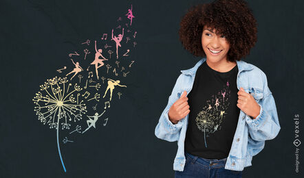 Musiknoten und tanzendes T-Shirt-Design