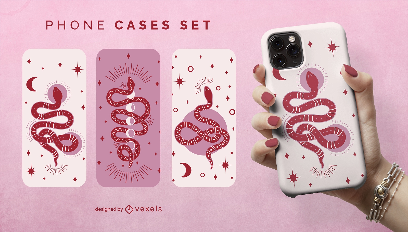 Esoterical snakes phone cases set