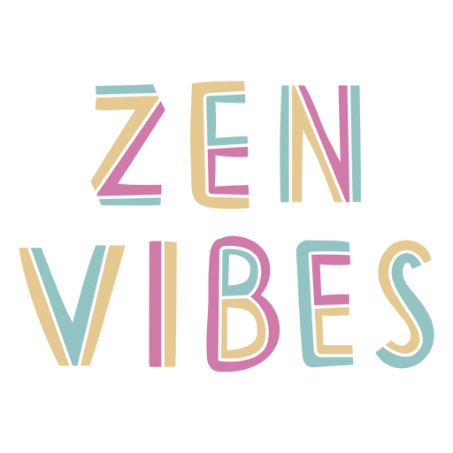 Cita de letras de vibraciones zen Diseño PNG