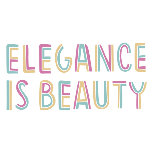 La elegancia es una cita de sentimiento colorido de belleza Diseño PNG