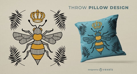 Design de almofadas de abelha rainha