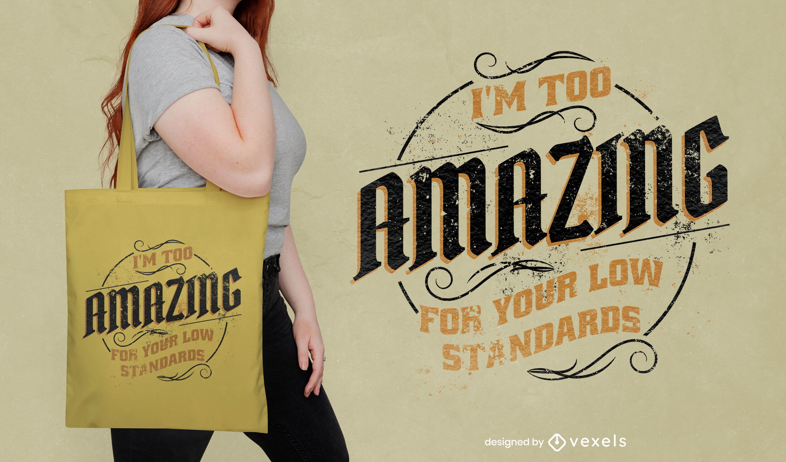 I'm too amazing tote bag design