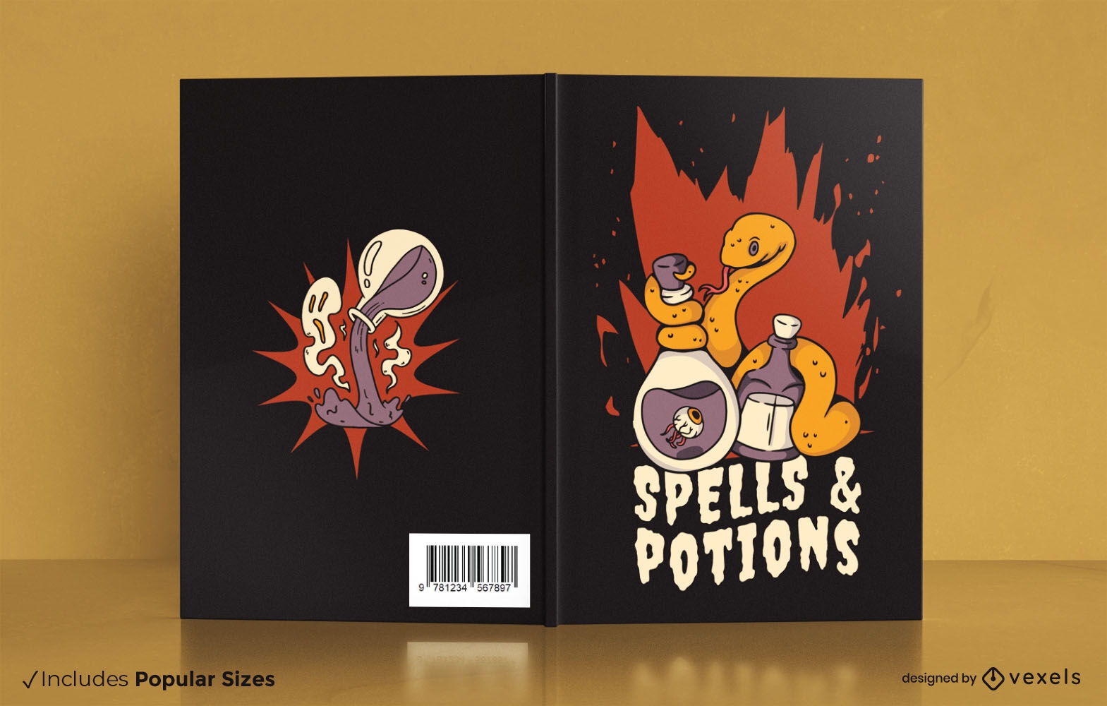 Snake animal with potions book cover design