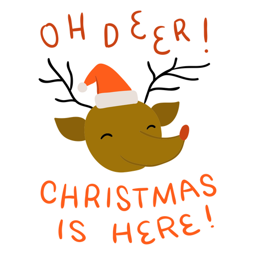 Oh veado, o natal está aqui - citação de letras de trocadilho Desenho PNG