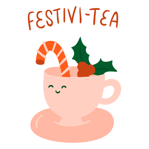 Festivi-tea - pun lettering quote PNG Design