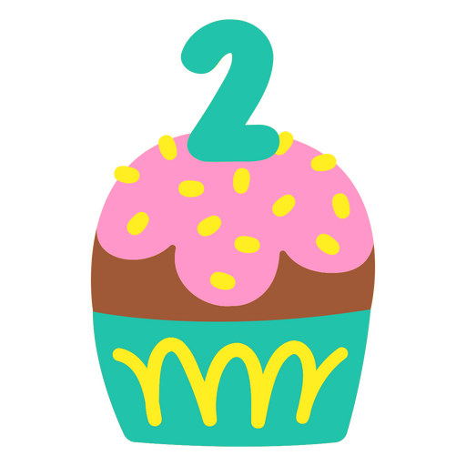 Birthday cupcake food PNG Design