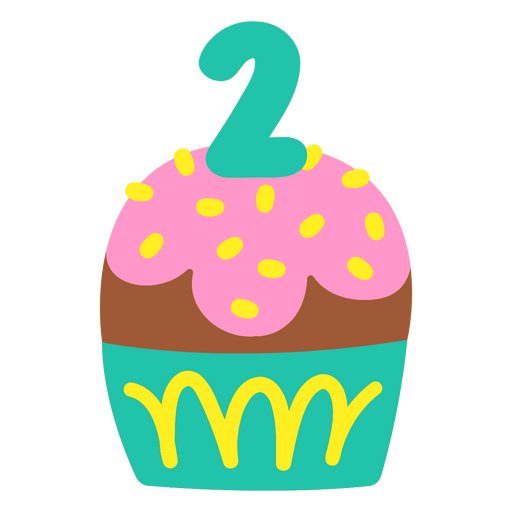 comida de cupcake de aniversário Desenho PNG