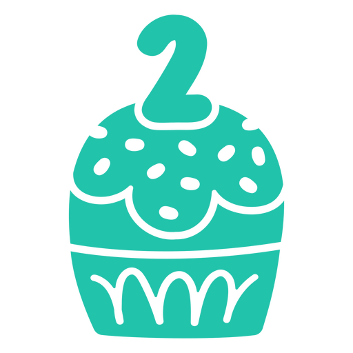 Comida de cupcake de aniversário cortada Desenho PNG