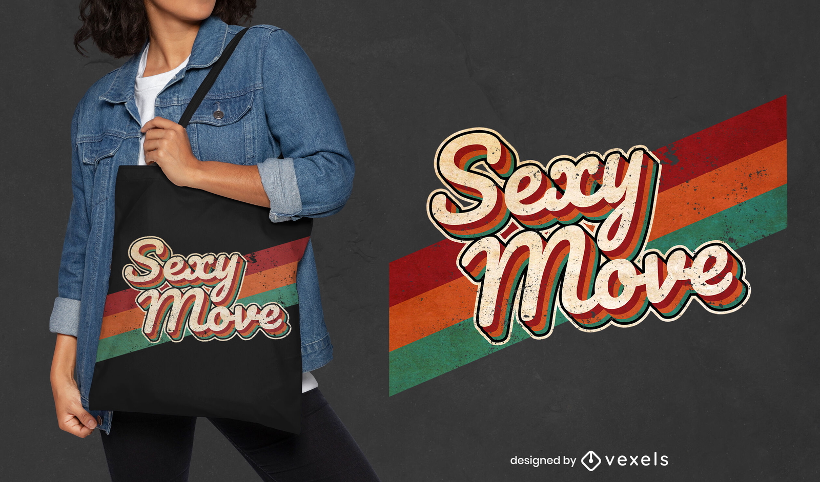 Diseño de bolso tote sexy move