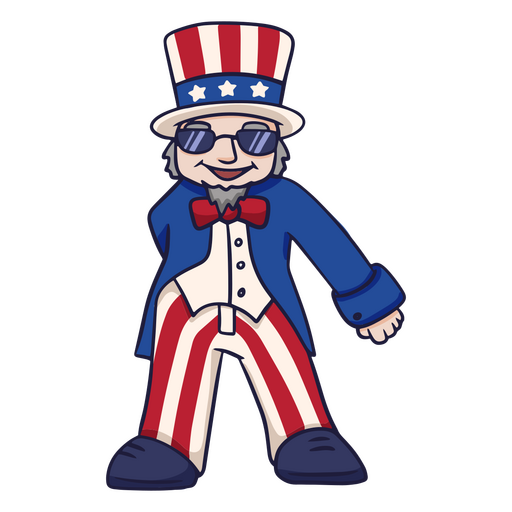 Uncle Sam dancing cartoon PNG Design