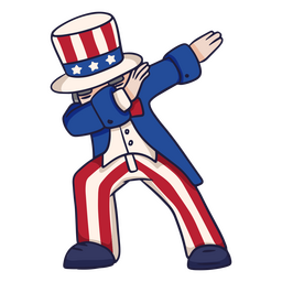 Dibujos animados dabing del tío Sam Diseño PNG