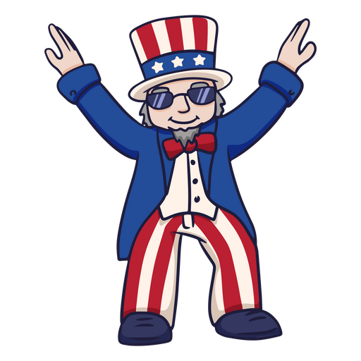 Tio Sam desenho animado americano engraçado Desenho PNG