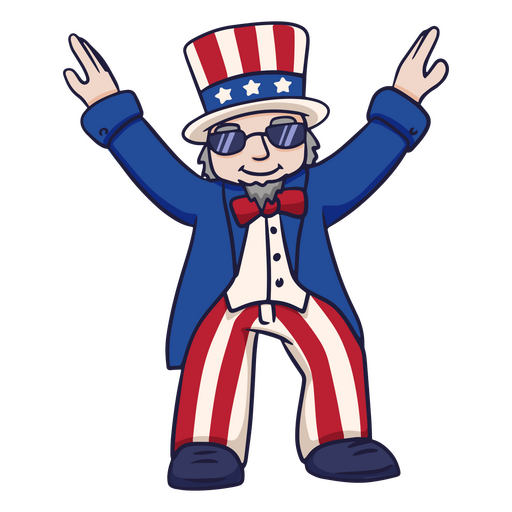 Uncle Sam american funny cartoon PNG Design