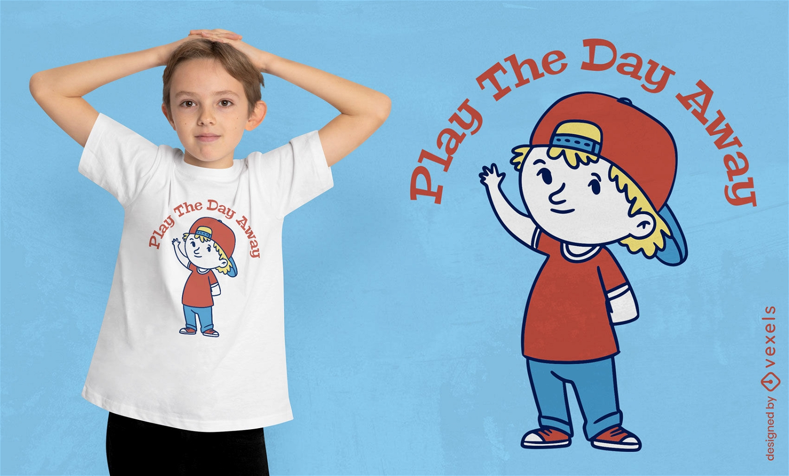 Play the day away children t-shirt design