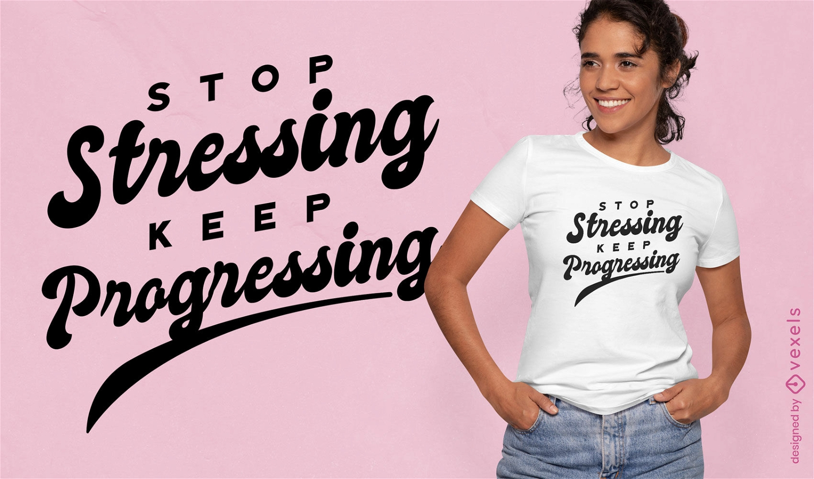 Diseño de camiseta de cita motivacional progresiva