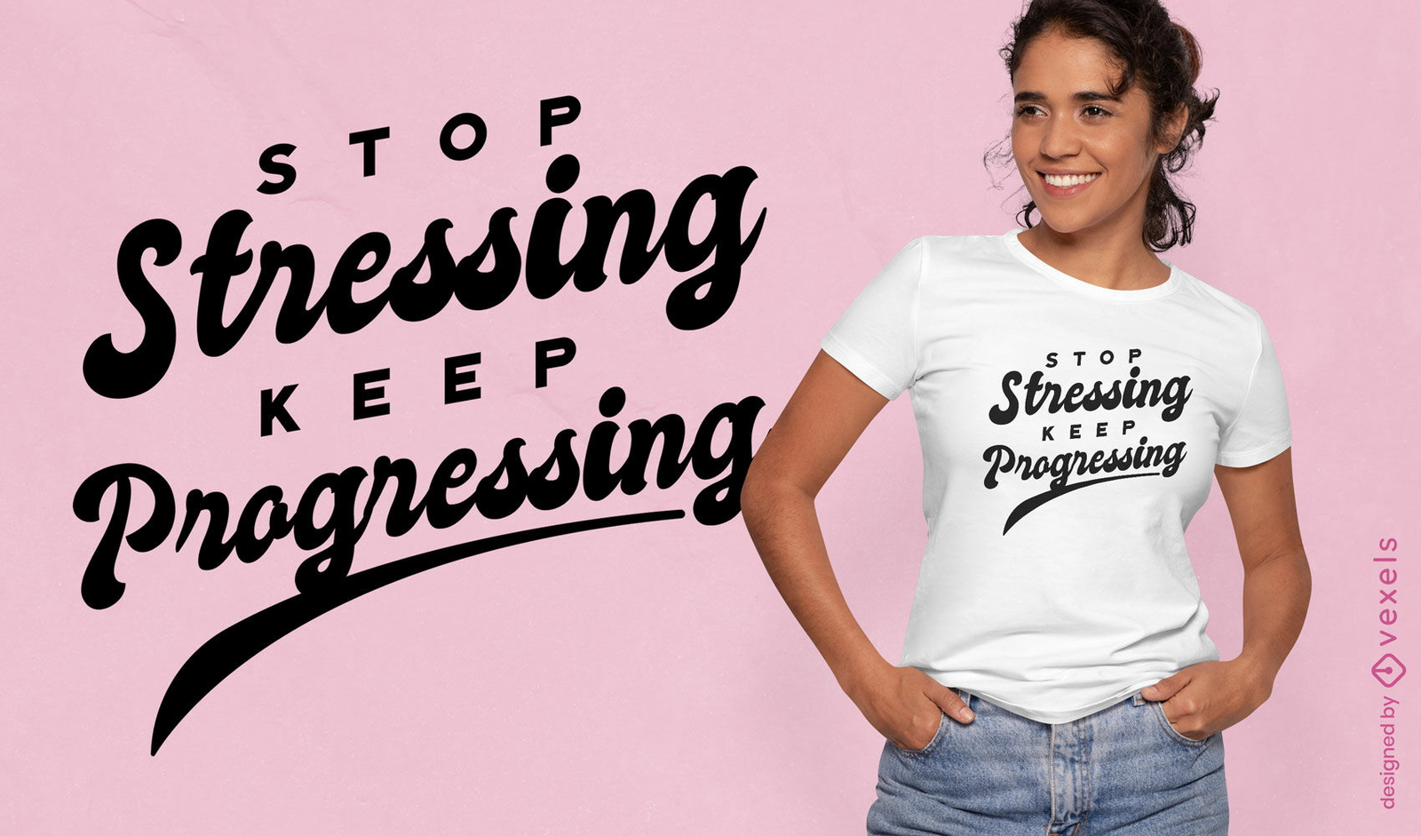 Progredindo design de camiseta com citação motivacional